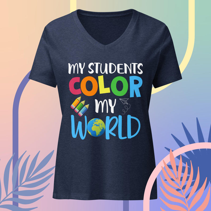 COLOR MY WORLD! Women’s relaxed v-neck t-shirt