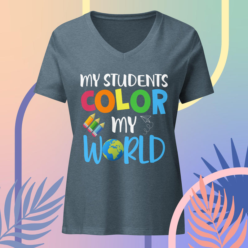 COLOR MY WORLD! Women’s relaxed v-neck t-shirt