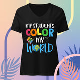 COLOR MY WORLD! Women’s relaxed v-neck t-shirt