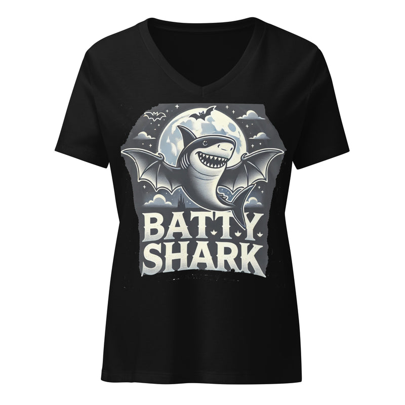 BATTY SHARK Women’s relaxed v-neck t-shirt