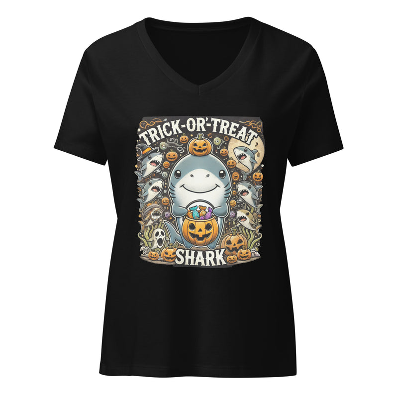 TRICK OR TREAT (2) Women’s relaxed v-neck t-shirt