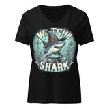 WITCH SHARK Women’s relaxed v-neck t-shirt