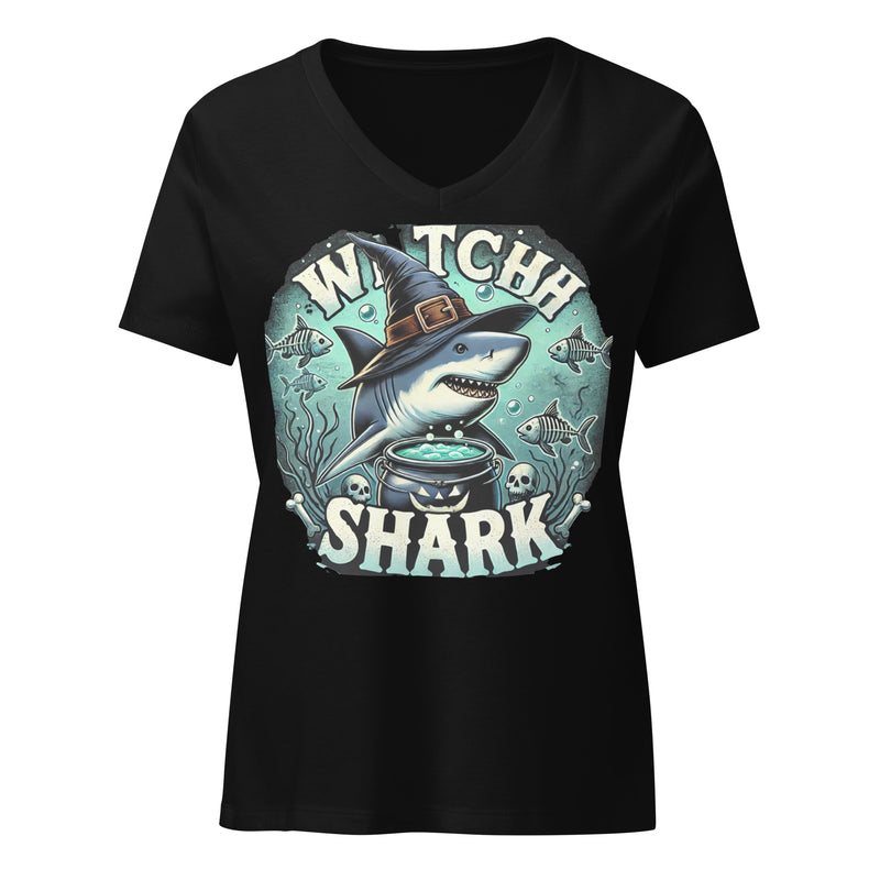 WITCH SHARK Women’s relaxed v-neck t-shirt