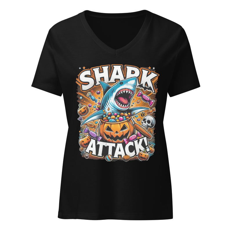 SHARK ATTACK Women’s relaxed v-neck t-shirt