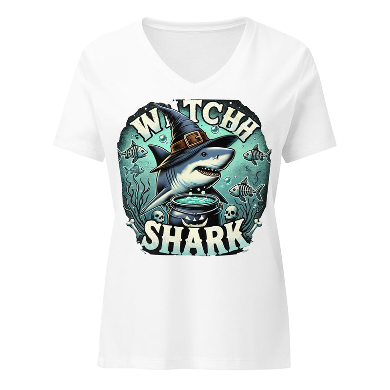 WITCH SHARK Women’s relaxed v-neck t-shirt